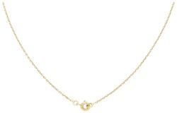 14K Geelgouden collier met simili.