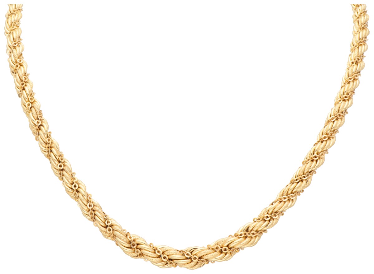 18K Geelgouden koord schakelcollier