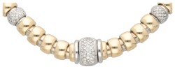 18K Geelgouden collier bezet met ca. 1.15 ct. diamant.