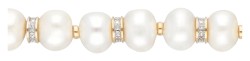 14K Geelgouden armband met gecultiveerde bouton parels en diamant.