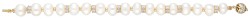 14K Geelgouden armband met gecultiveerde bouton parels en diamant.