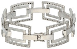 Ramon Jewellers Barcelona 18K witgouden schakelarmband bezet met ca. 1.68 ct. diamant.