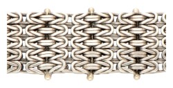 Zigt zilveren design vossenstaart armband met 14K gouden knopjes.