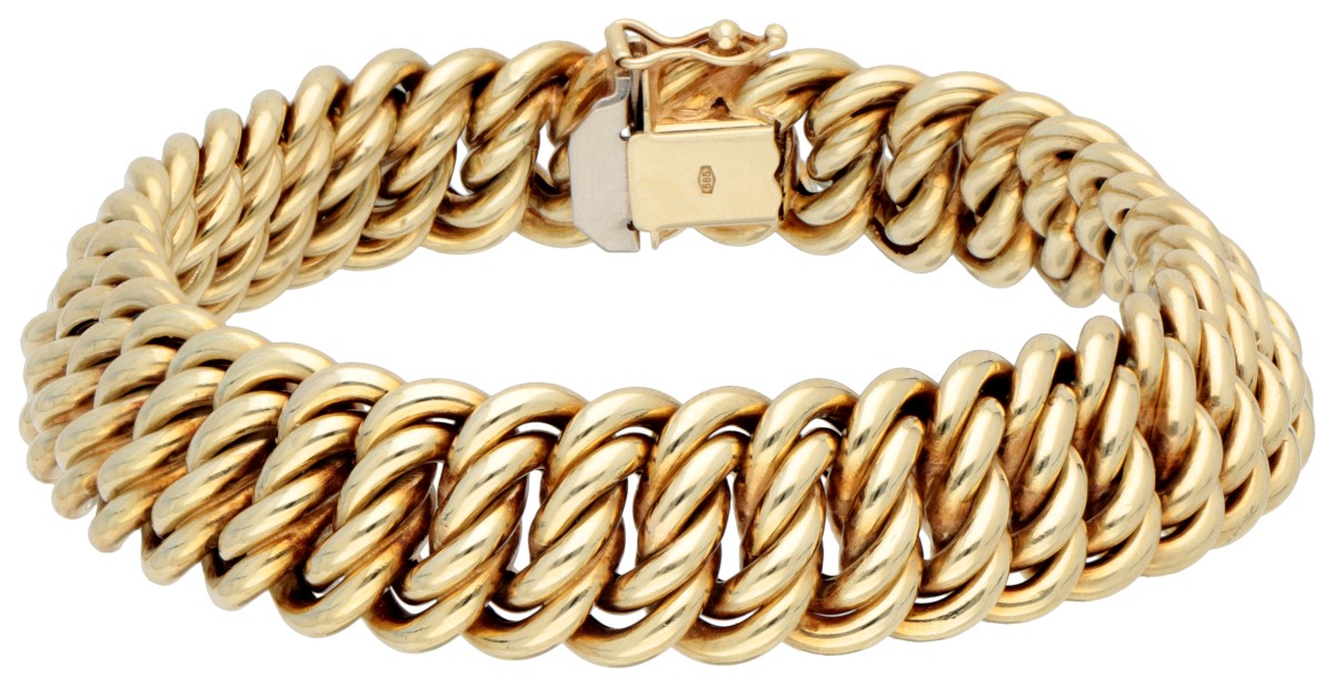 14K Geelgouden gourmet armband.