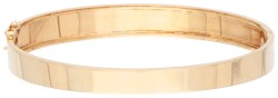14K Geelgouden bangle armband met granaat.