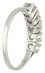 14K Witgouden demi-alliance ring bezet met ca. 0.94 ct. diamant.