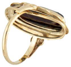 14K Geelgouden ring met granaat.