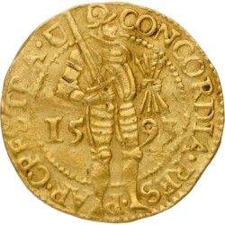 Gouden dukaat. Utrecht. 1593. AU details.