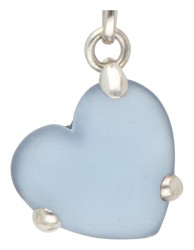 Pomellato zilveren collier met blauwe hartvormige hanger.