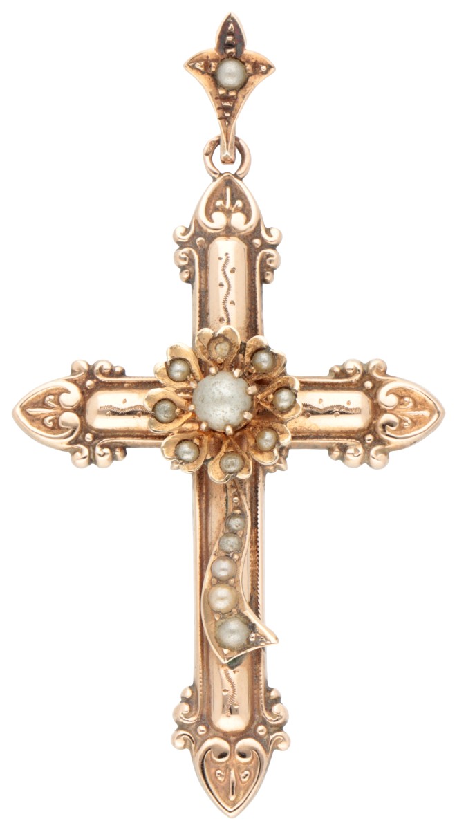 Antiek 14K geelgouden kruisje.