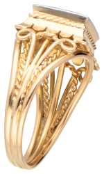 18K Geelgouden ring bezet met ca. 0.40 ct. diamant.