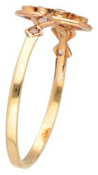 14K Geelgouden ring met diamant.