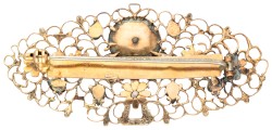 14K Geelgouden antieke broche met diamant.