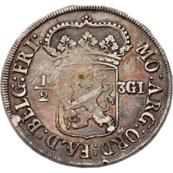 Halve 3 gulden. Friesland. 1696. VF 25.