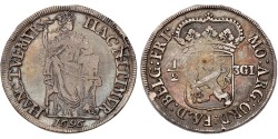 Halve 3 gulden. Friesland. 1696. VF 25.