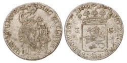 3 gulden - Generaliteits. West-Friesland. 1794. MS 62.
