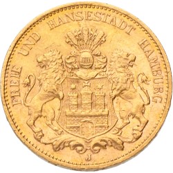 German states. Hamburg. 20 Mark. 1913 J.