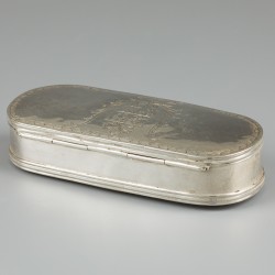 Tabaksdoos, Klaas & Djurre Djurrema, Dokkum (Friesland) 1826, zilver.