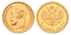 Russia. Empire. Nicholas II. 5 Roubles. 1902 AP.
