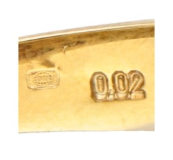 14K Bicolour gouden herenring bezet met ca. 0.02 ct. diamant.