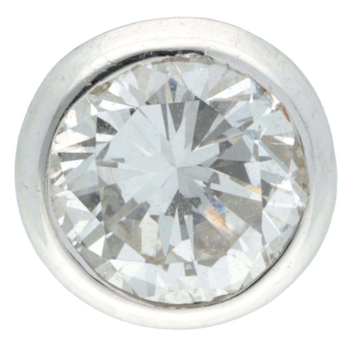 14K Witgouden reversspeld bezet met ca. 0.45 ct. diamant.