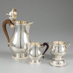 Christofle 3-delig koffieservies, model Collection Gallia, verzilverd.