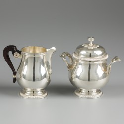 Christofle 3-delig koffieservies, model Collection Gallia, verzilverd.