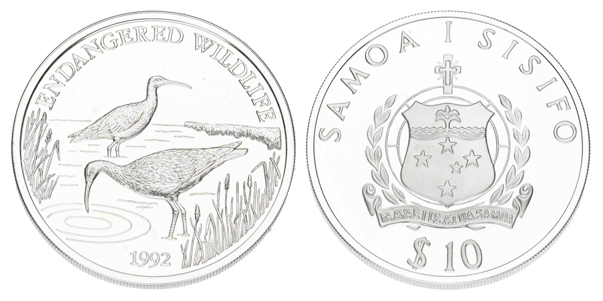 Samoa. Tanumafili II. 10 Dollars 'Endangered Wildlife'. 1992.