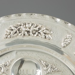 Joodse Pesach sederschotel / schaal zilver.