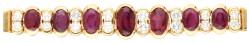 Aras 18K geelgouden armband bezet met ca. 1.80 ct. natuurlijke robijn en diamant.