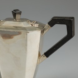 4-delig Art Deco koffie- & theeservies, zilver.