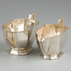 4-delig Art Deco koffie- & theeservies, zilver.