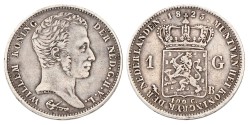 1 Gulden. Willem I. 1823 B. XF details.