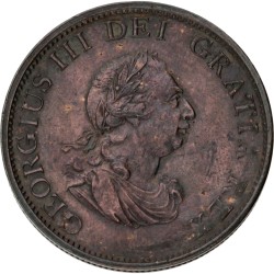 Great Britain. George III. ½ Penny - Incuse gun ports. 1799 SOHO.