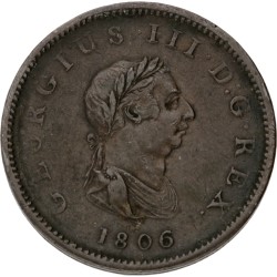 Great Britain. George III. ½ Penny - 3 Berries rev. 1806 SOHO.