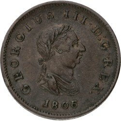Great Britain. George III. ½ Penny - 3 Berries rev. 1806 SOHO.
