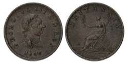 Great Britain. George III. ½ Penny - 3 Berries rev. 1806 SOHO.