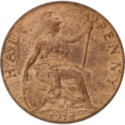 Great Britain. George V. ½ Penny. 1918.