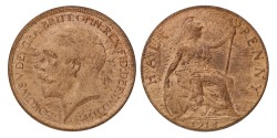 Great Britain. George V. ½ Penny. 1918.