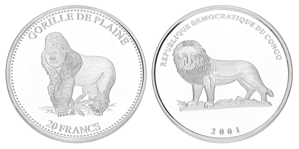 Congo. 20 Francs 'Wildlife'. 2001.