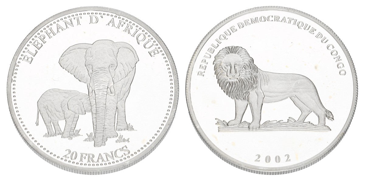 Congo. Democratic Republic. 10 Francs 'Elephant'. 2002.