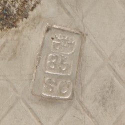 7-delig lot miniaturen, Chinese export, JU CHANG 巨昌, XIAN SHI 先施, FU 福, zilver