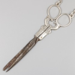 Fourniturenschaar met rokhaak, Albertus Kijff Sicman, Groningen ca. 1865, zilver.