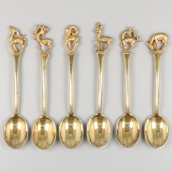 12-delige set koffielepels / theelepels zilver.