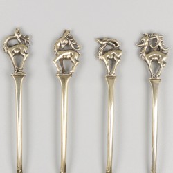 12-delige set koffielepels / theelepels zilver.