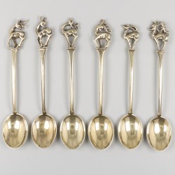 12-delige set koffielepels / theelepels zilver.