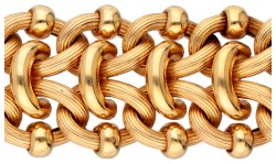 18K Geelgouden Italiaanse fantasieschakel-armband.