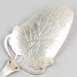 Taartschep Jugendstil, zilver.