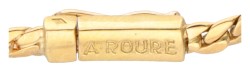 Franse 18K geelgouden vossenstaart collier bezet met solitair diamant van ca. 0.60 ct.