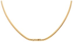 Franse 18K geelgouden vossenstaart collier bezet met solitair diamant van ca. 0.60 ct.